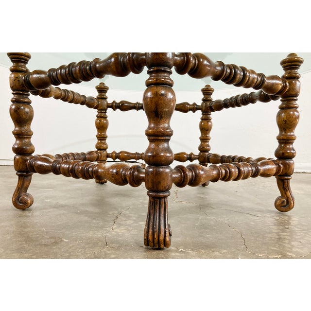 Vintage Baker Furniture Coffee Table W/ Round Beveled Glass Top Chairish