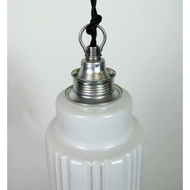 Industrial Vintage Glass Ceiling Light, 1970s For Sale - Image 3 of 15