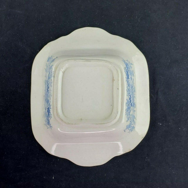Ceramic Antique 1800's Asiatic Pheasant Blue and White Transferware Serving Bowl Dish For Sale - Image 7 of 8