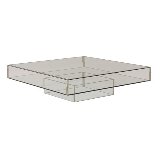 Mid-Century Modern Glass and Acrylic Glass Coffee Table, 1970s For Sale
