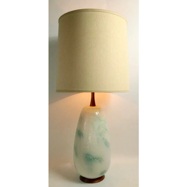 Mid Century Ceramic Lamp With Cloud Motif For Sale - Image 9 of 13