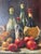 1970s Vintage Impressionist Bread, Fruit & Wine Still Life Oil on Canvas Painting in - Frame For Sale - Image 4 of 10