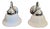 Vintage Wall Lamps with Chrome-Plated Metal Frame and White Glass Shade, 2001, Set of 2 For Sale