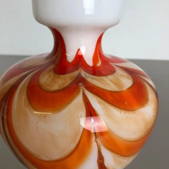 Large Vintage Italian Pop Art Multicolor Opaline Vase, 1970s For Sale - Image 10 of 18