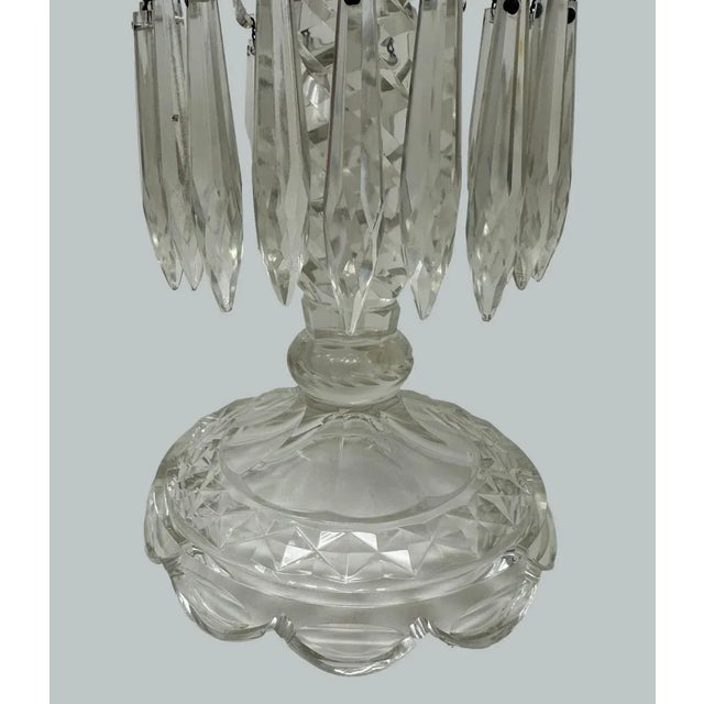 Antique Pair Irish Waterford Crystal Hand Cut Full Lead Lustres Vases Ireland For Sale - Image 10 of 11