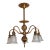 Antique Steuben Style Brass 5-Armed Chandelier For Sale