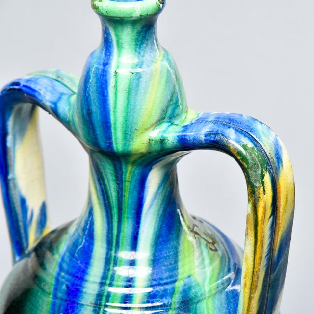 1910s French Vallauris Double-Handled Ceramic Ewer, Signed D. Ditto For Sale - Image 5 of 11