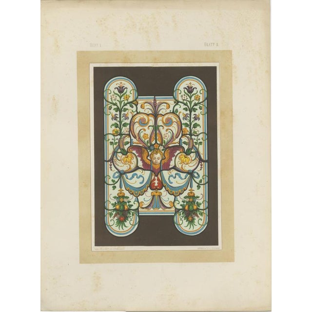 Late 19th Century Zettler, Bavarian Decorative Panels, Chromolithographs, 1874, Set of 3 For Sale - Image 5 of 9