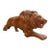 Vintage Glazed Ceramic Lion Sculpture, Reclining Big Cat For Sale