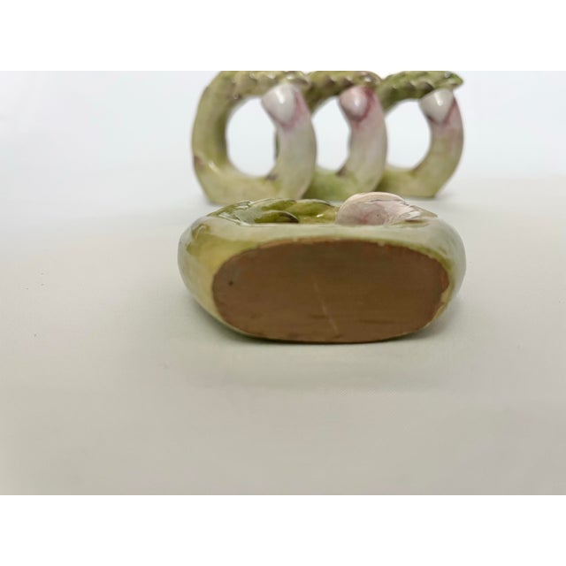 Vintage Ceramic Asparagus Napkin Rings – Set of 4 For Sale - Image 4 of 7