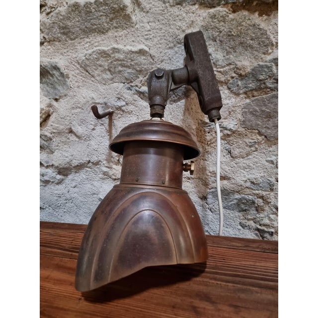 Copper Art Deco Copper Wall Lamp with Prismatic Glass Reflector, 1920s For Sale - Image 8 of 18