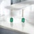 Green Natural Emerald Diamond Dangle Earrings 14k W Gold 3 TCW Certified For Sale - Image 8 of 10