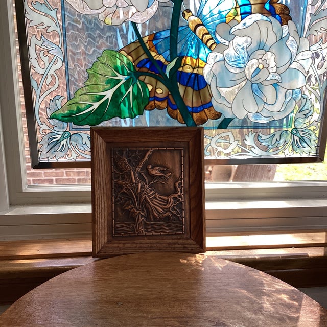 Vintage Copper Embossed Wall Hanging Art Plaque Bird Albert Gilles Signed Chairish