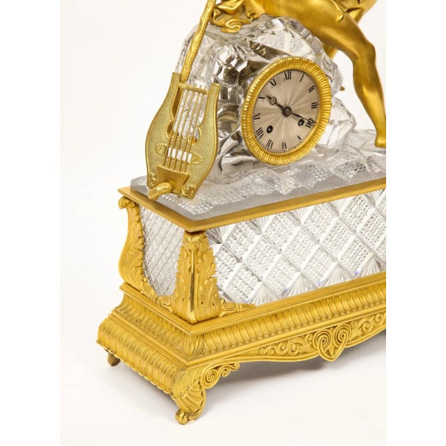 An Exquisite French Empire Ormolu and Cut-Crystal Clock, C. 1815 For Sale - Image 12 of 17