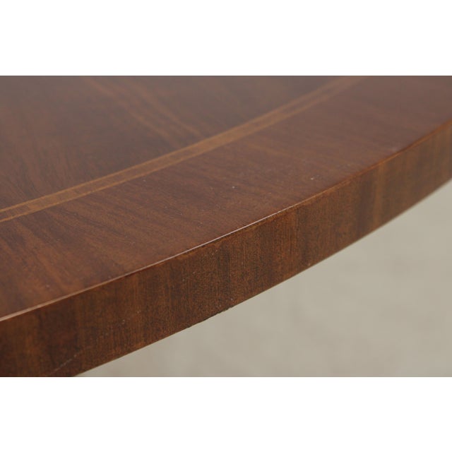 1980s Baker Collector's Edition 48-in Round Inlaid Pedestal Table For Sale - Image 5 of 15