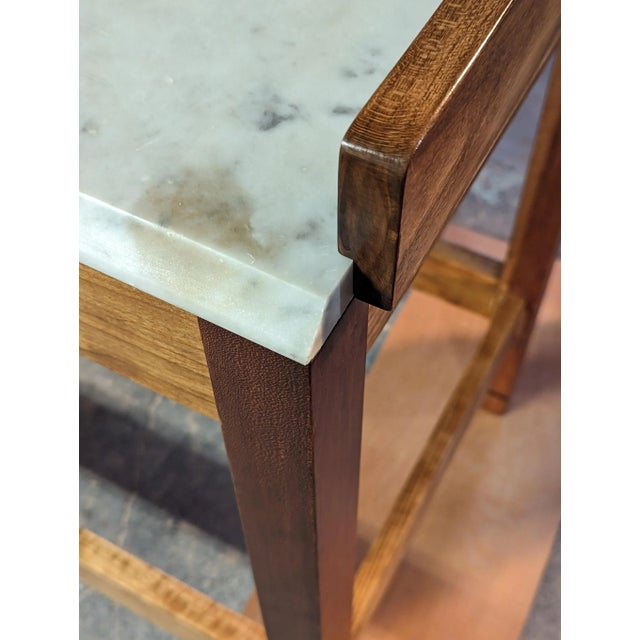 Handcrafted by Seller;: Solid Cherry Pastry Table Featuring Vintage Marble Top for Baker, Chef or Serious Cook's Personal Kichen For Sale In San Francisco - Image 6 of 7