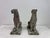 Pair of Weathered Stone Panthers or Jaguars A majestic pair of mid-century stone large cats, their poised forms...