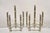 Vintage Hollywood Regency Silver Plated Chrome Faux Bamboo Candlesticks - a Pair. Item features 6 candle holders, faux...