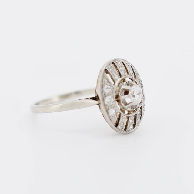 Art Deco Gold Platinum and Diamond Ring, Size 6.5 For Sale - Image 4 of 7