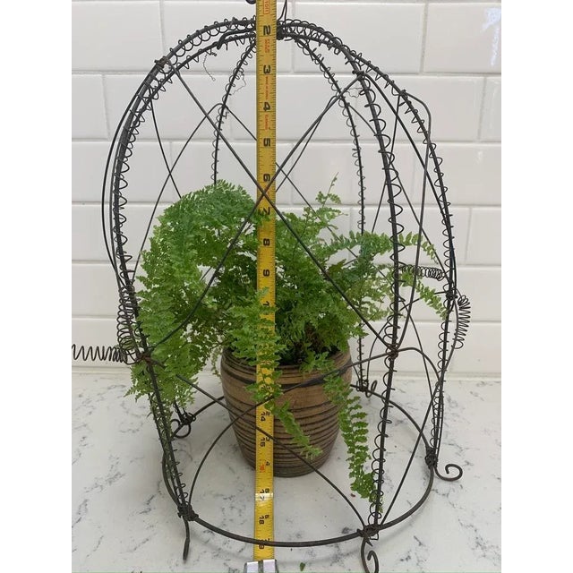 Antique French Wire Cloche For Sale - Image 9 of 12