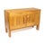 The fronts are composed of vertical slats of solid elm set within a wide frame; the handles, two half-moons carved from a...