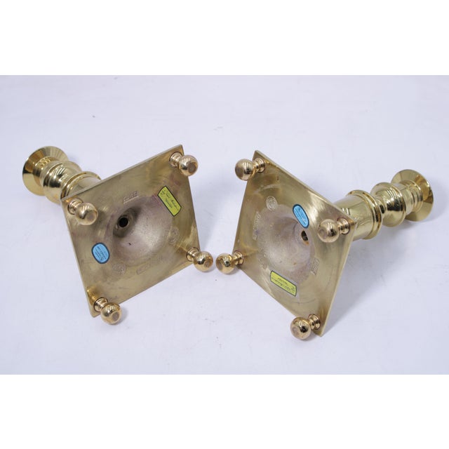 Pair of Virginia Metalcrafters Brass no.3053 Candlesticks For Sale - Image 14 of 17