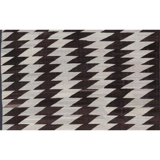 2020s Afghanistan Kilim With Modern Design With Browns and Gray For Sale - Image 9 of 11