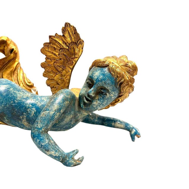 Hand-Carved Cherub Sculptures, 1900, Set of 2 For Sale - Image 4 of 18