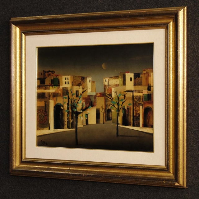 Italian Artist, City District, 1980, Mixed Media on Masonite, Framed For Sale - Image 13 of 16