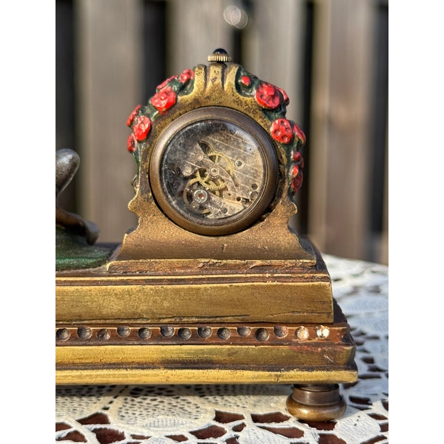 Antique "Viennese Bronze" Figurine Ft. Ballerina W/Omega Clock & Erotic Chamber For Sale - Image 11 of 18