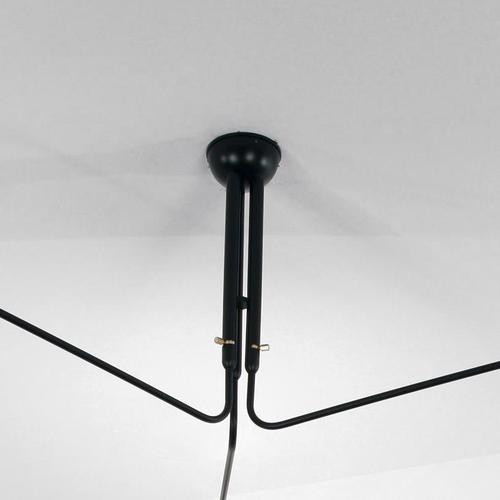 Not Yet Made - Made To Order Mid-Century Modern Black Three Rotating Arms Ceiling Lamp by Serge Mouille For Sale - Image 5 of 9