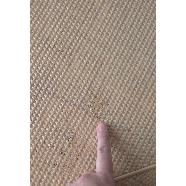 1980s Coastal Modern Rattan Wrapped Square Coffee Table For Sale - Image 10 of 11