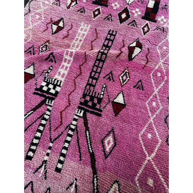 Rococo Moroccan Boujad Wool Rug with Modern Motifs, 1990 For Sale - Image 3 of 10