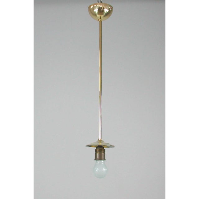Mid-Century Modern Ribbed Milk Glass and Brass Globe Pendant from Stilnovo For Sale - Image 10 of 18