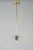 Mid-Century Ribbed Milk Glass & Brass Globe Pendant Attributed to Stilnovo For Sale - Image 10 of 18