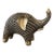 Vintage Carved Wood Elephant Sculpture 10” Geometric Tribal Boho Decor For Sale