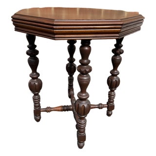 Vintage Renaissance Style Octagonal Side Table For Sale
