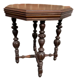 Vintage Renaissance Style Octagonal Side Table
