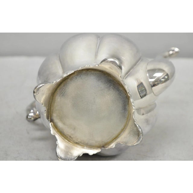 Vintage Victorian Silver Plated Bulbous Footed Tea Pot Tea Kettle For Sale - Image 11 of 13
