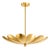 Handcrafted Brass Flower Chandelier, Sculptural Petal Ceiling Light, Antique Finish For Sale
