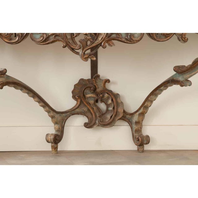 Italian Rococo Painted & Marble Console For Sale - Image 4 of 11