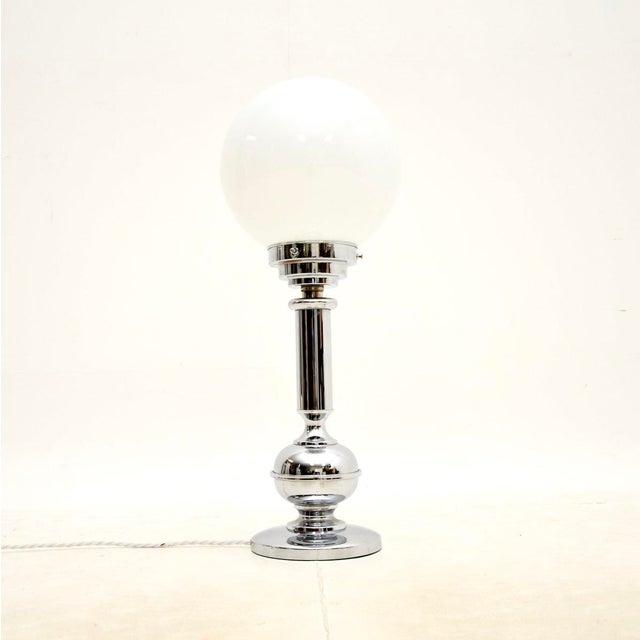 1930s Art Deco Chrome and Glass Table Lamp, 1930s For Sale - Image 5 of 5