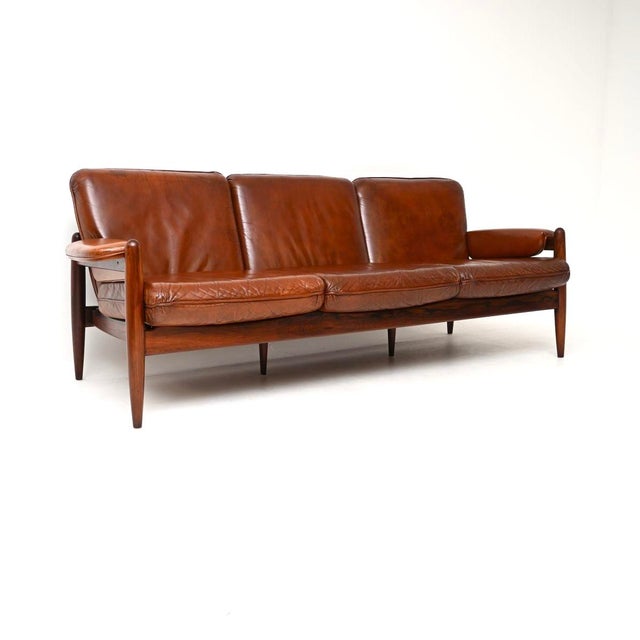 Vintage Danish Leather Sofa, 1960 For Sale - Image 11 of 11