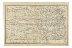 Kansas Railroad Map, 1888