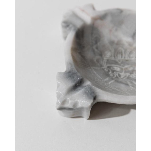 Mid-Century Mexican Marble Ashtray with Engraved Aztec Motif, 1970s For Sale - Image 4 of 12