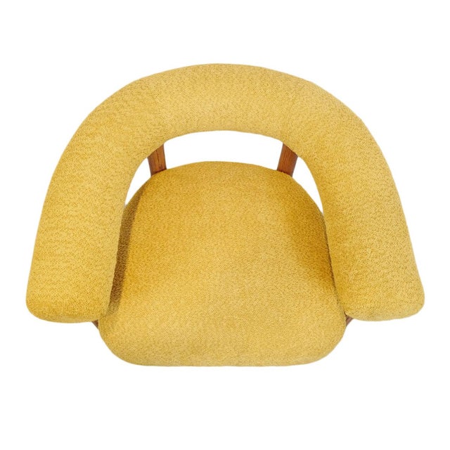 Mid-Century Modern Mustard U Back Accent Chair For Sale - Image 3 of 5