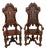Jacobean Revival Hall Throne Armchairs in Carved Oak, 1890s, Set of 2 For Sale
