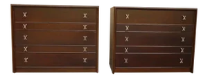1940s Mid-Century Modern Paul Frankl X Drawer Pull Bachelor Chests - a Pair