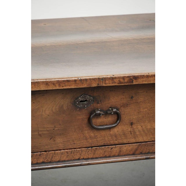 Antique Southern European Rectangular Walnut Coffee Table with Two Drawers For Sale - Image 11 of 17