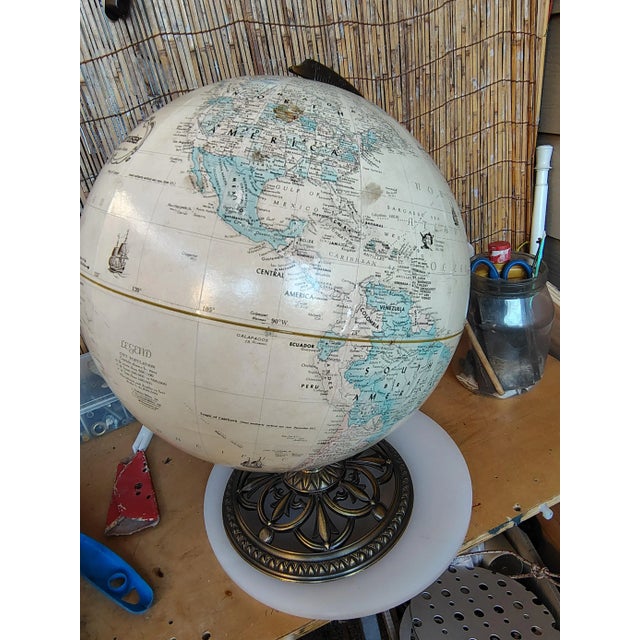 Traditional Vintage Globe Master Globe With Brass Base For Sale - Image 3 of 8